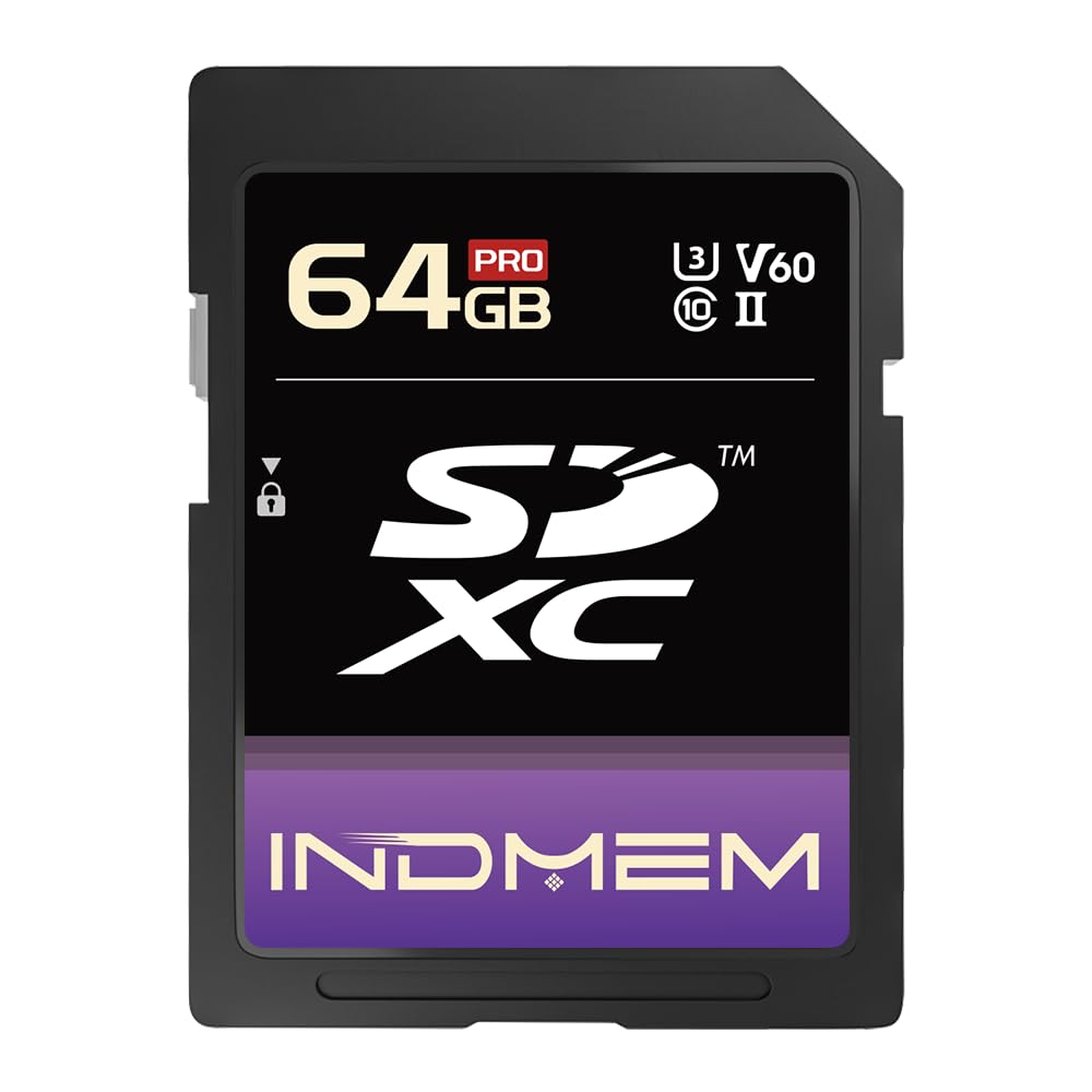 64GB UHS-II V60 SDXC SD Card U3, Up to 280MB/s High Speed Memory Card, Available in 1 & 2 Pack for 4K 6K Professional Camera Video